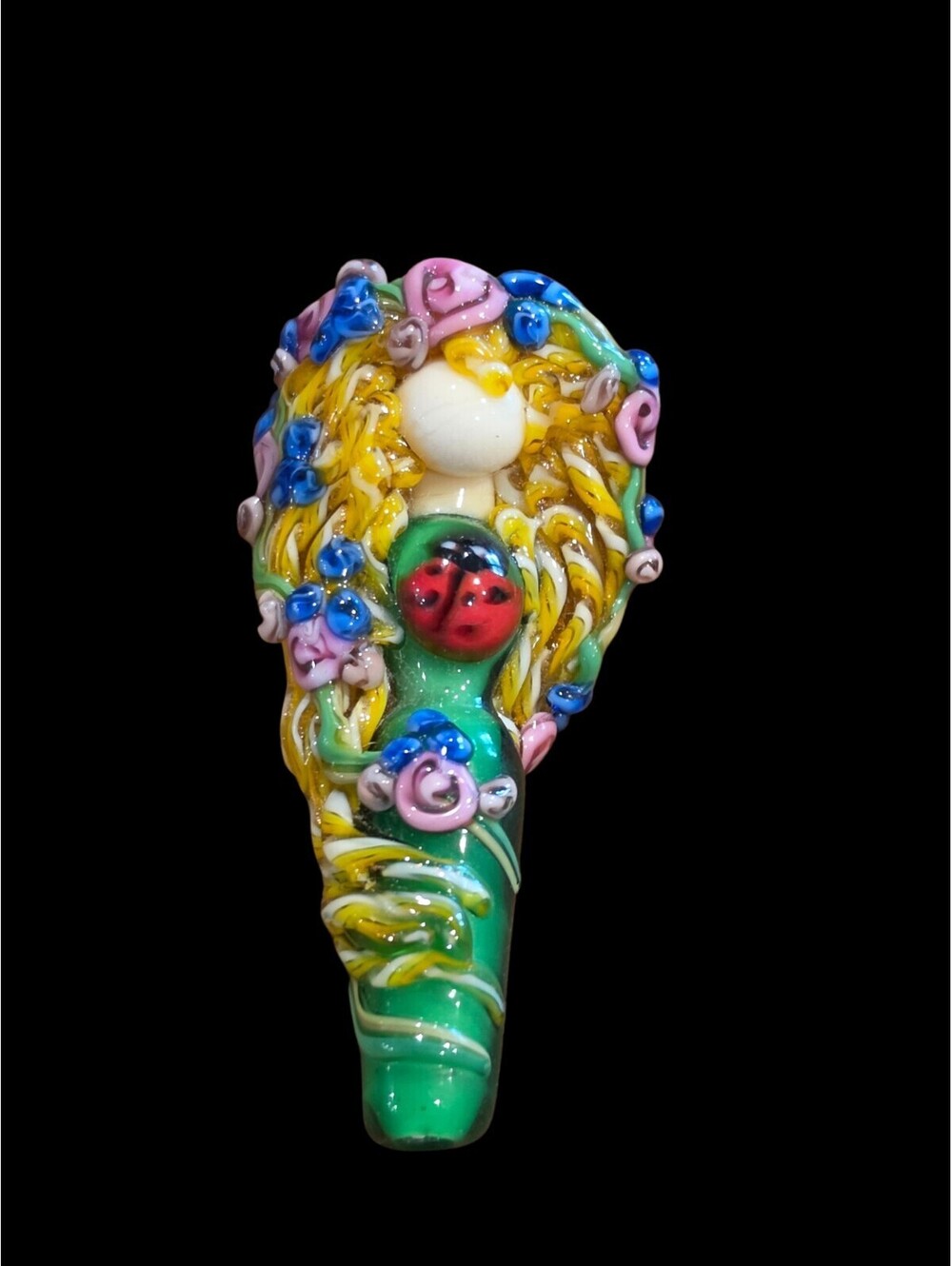 Lampwork Glass Focal Bead  HANDMADE Ladybug Goddess MAVIS SMITH 2.5"